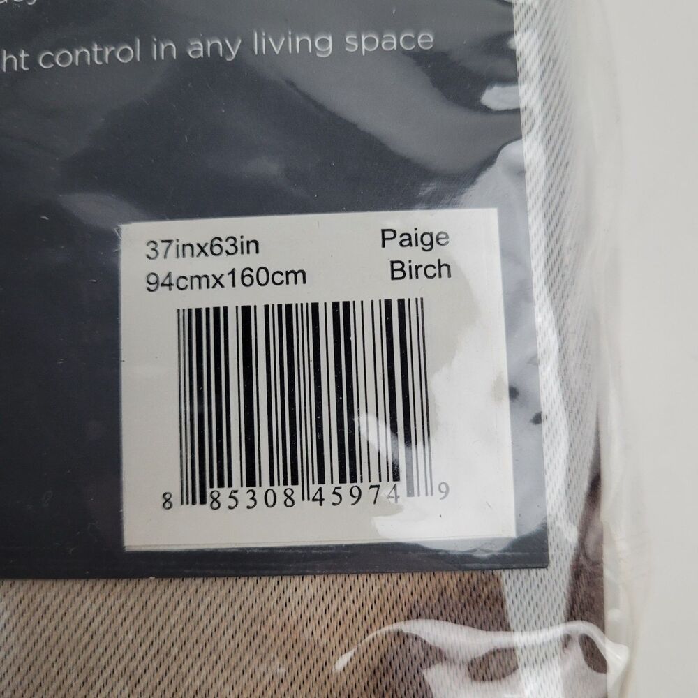 NEW Eclipse Paige Thermaweave room-darkening curtain panel 37x63 'Birch' #BT2 - Picture 2 of 3